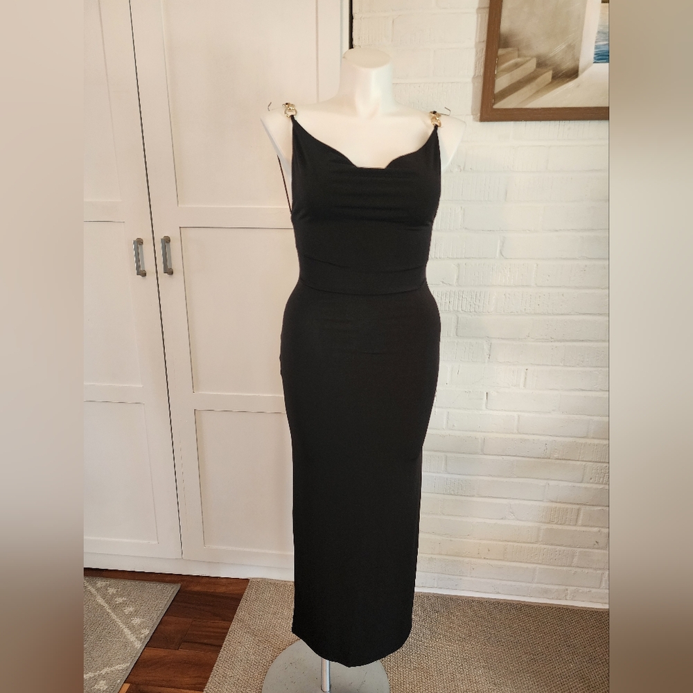 Elegant Black Backless Dress Size M (NWOT)